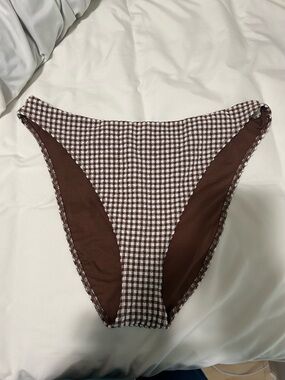 Abercrombie Brown Gingham Bikini Bottoms